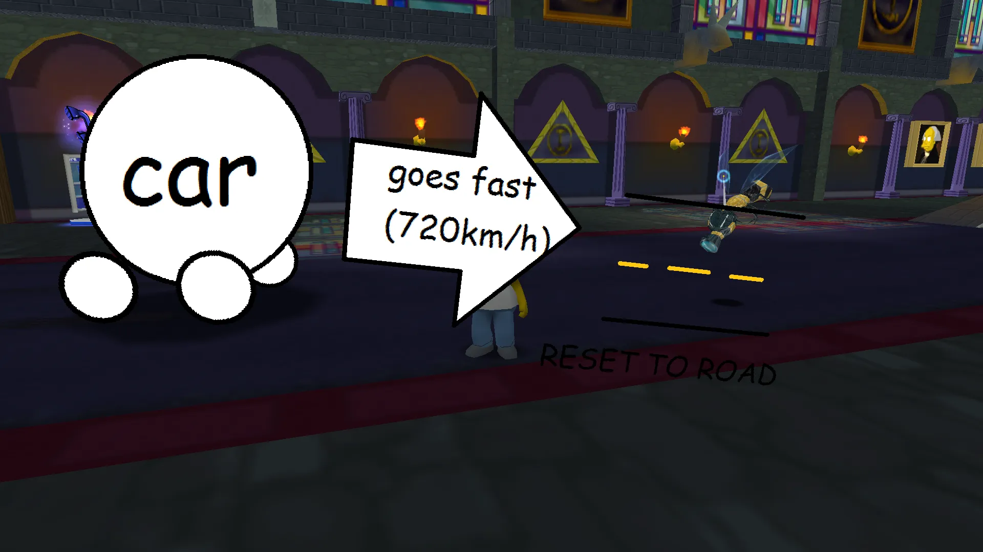 Jake's Example Car at a meeting in the Stonecutter's Secret Tunnel