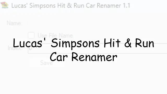Banner image for Lucas' Simpsons Hit & Run Car Renamer