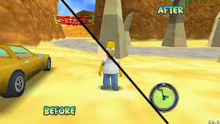 Before and after showcasing the enhanced visuals in the 2025 re-release.