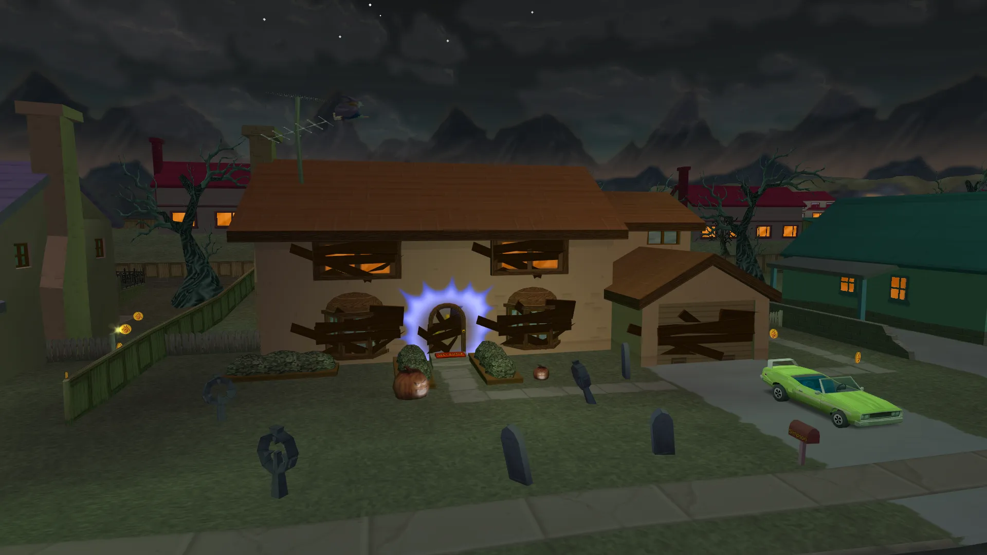 Boarded up Simpson house