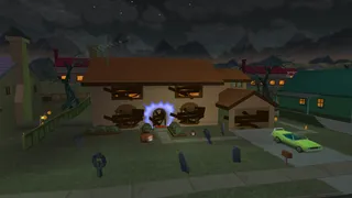 Boarded up Simpson house