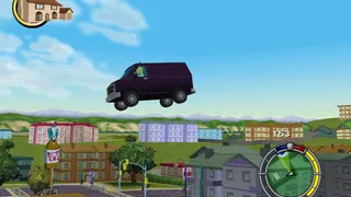 A van that is not suspicious or windowless in the slightest going off a sick jump.