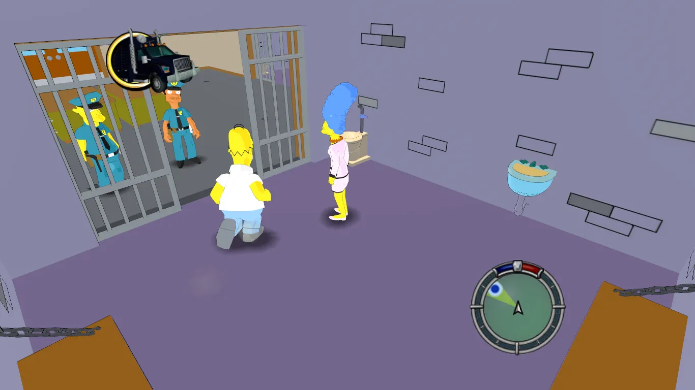 Homer and Marge in the cell