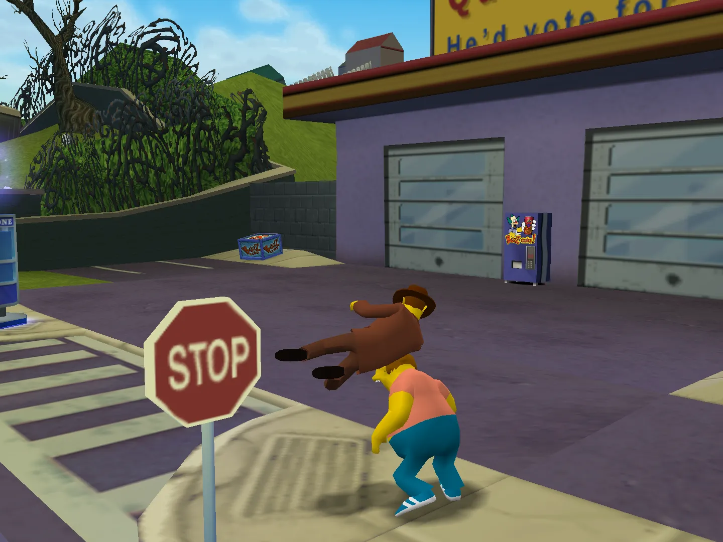 Rex Banner "interrogating" Barney Gumble for information on the Beer Baron.