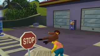 Rex Banner "interrogating" Barney Gumble for information on the Beer Baron.