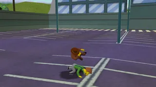 Rex Banner "interrogating" Lenny Leonard for information on the Beer Baron. The camera operator has begun to back away in terror.