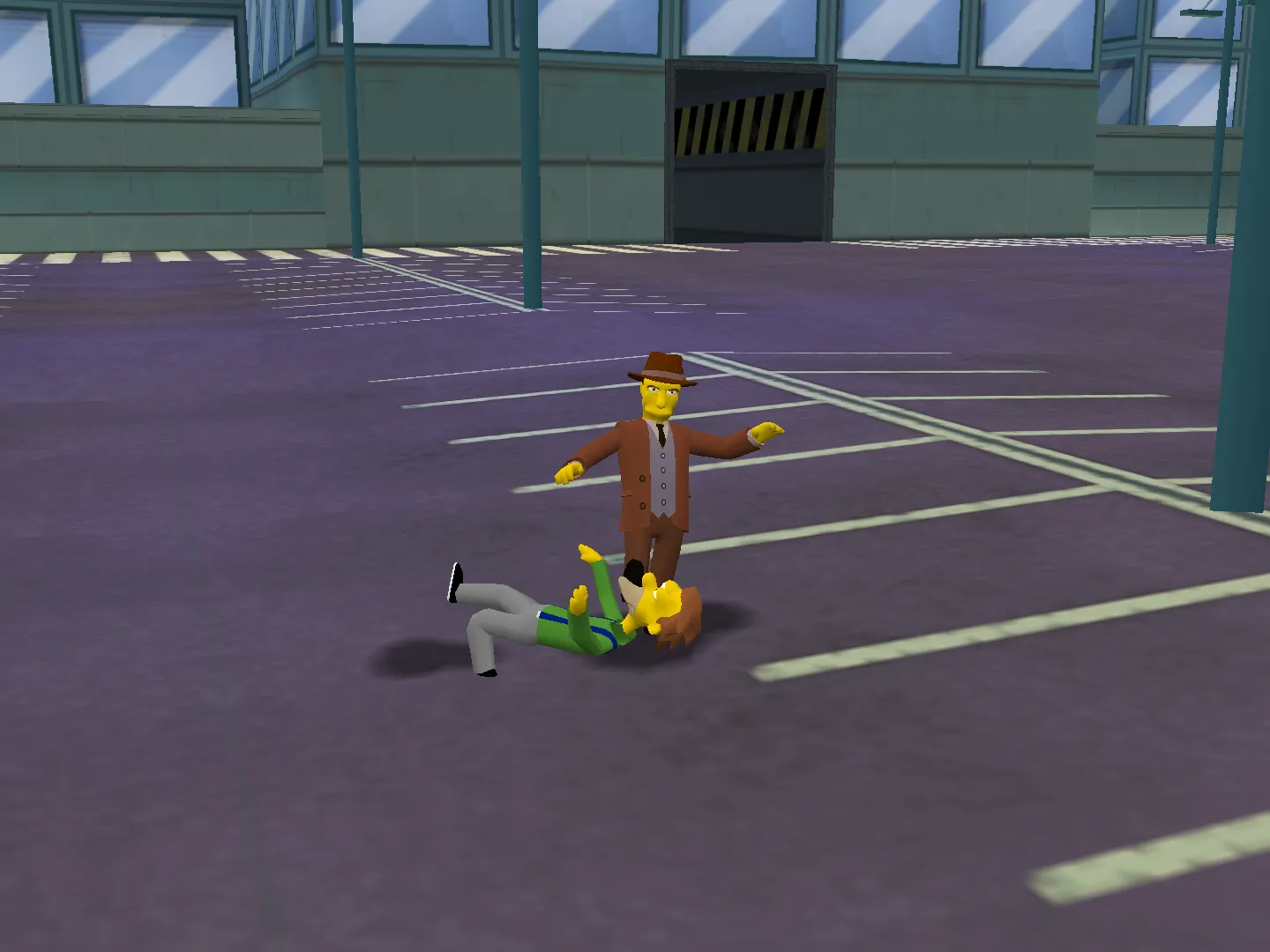 Rex Banner continuing his "interrogation" of Lenny Leonard. The camera operator is keeping a safe distance.