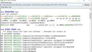 A scrolled down screenshot of the tool after opening a crash dump