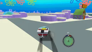 SpongeBob driving around Bikini Bottom.