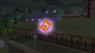 The Soul Donut card floating above Flanders' bomb shelter.