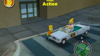 Bart with Grampa in the Shriner's Car