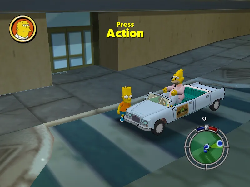 Bart with Grampa in the Shriner's Car