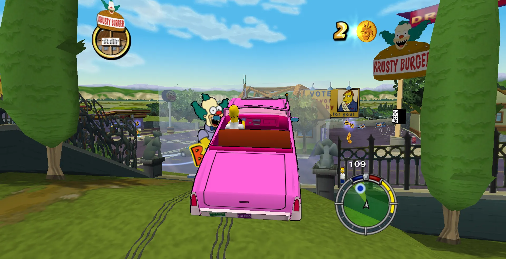 Homer doing a Jump in the Family Sedan