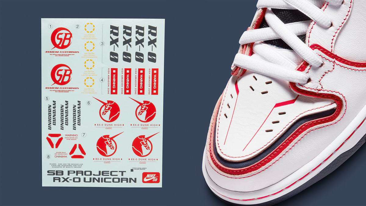 Take a Look at the Gundam x Nike SB “Project Unicorn White”