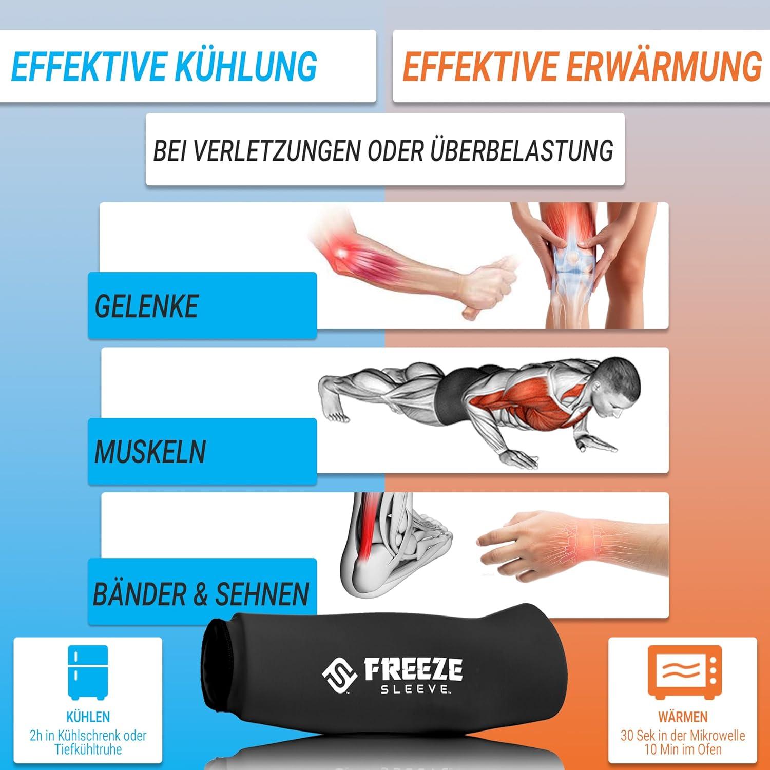 Manga de Compresión FreezeSleeve Terapia Frío/Calor Negro X-Pequeño