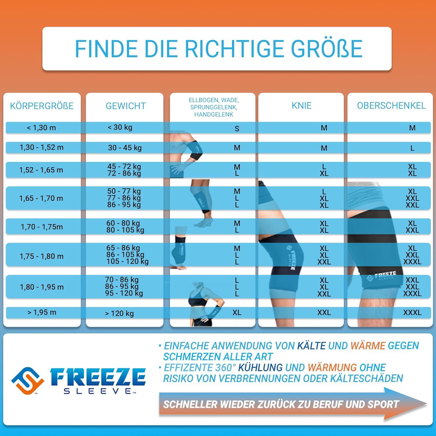 Manga de Compresión FreezeSleeve Terapia Frío/Calor Negro X-Pequeño
