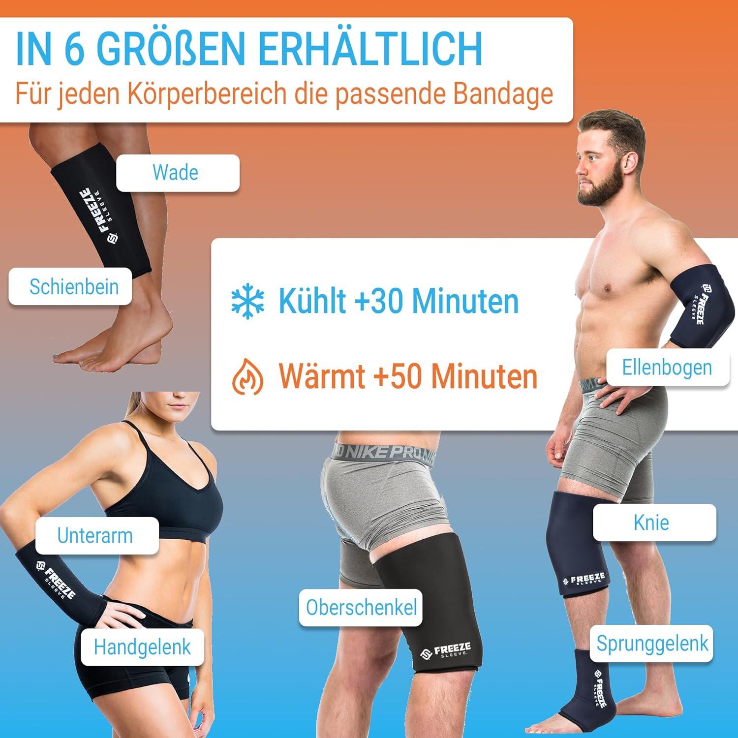 Manga de Compresión FreezeSleeve Terapia Frío/Calor Negro X-Pequeño