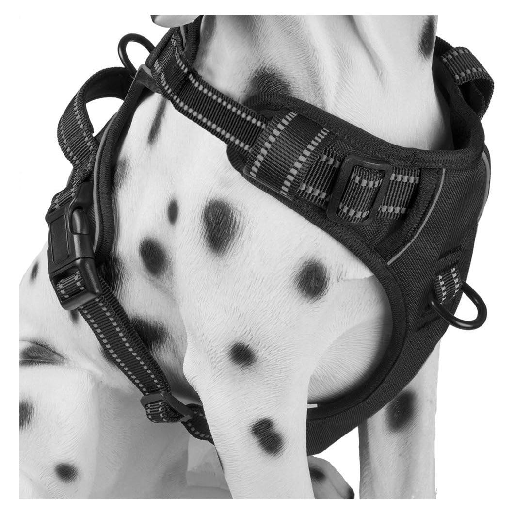 Arnés para Perros PoyPet XS Negro Reflectante y Cómodo
