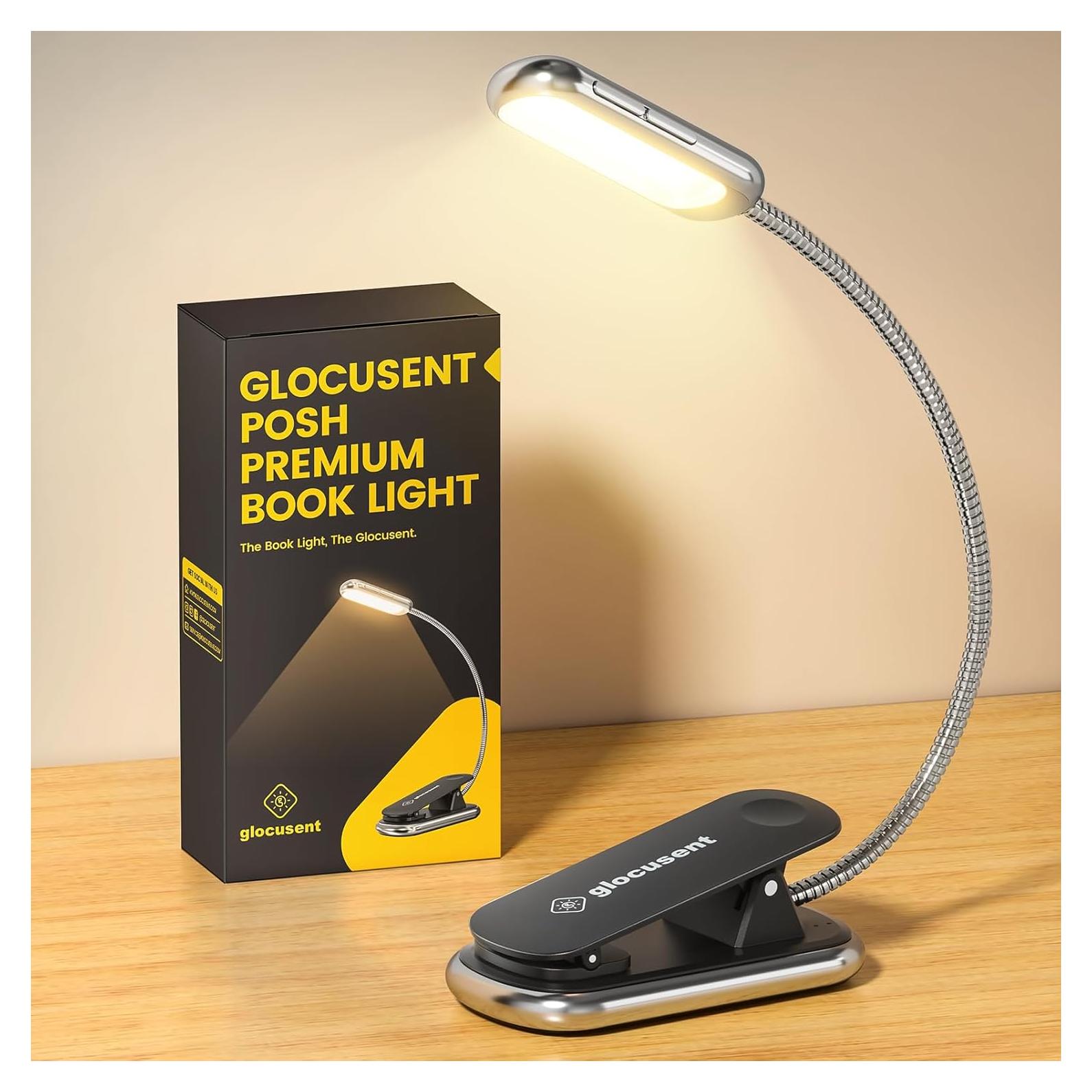 Luz de Libro Glocusent Posh Premium Recargable 16 LED 160hrs