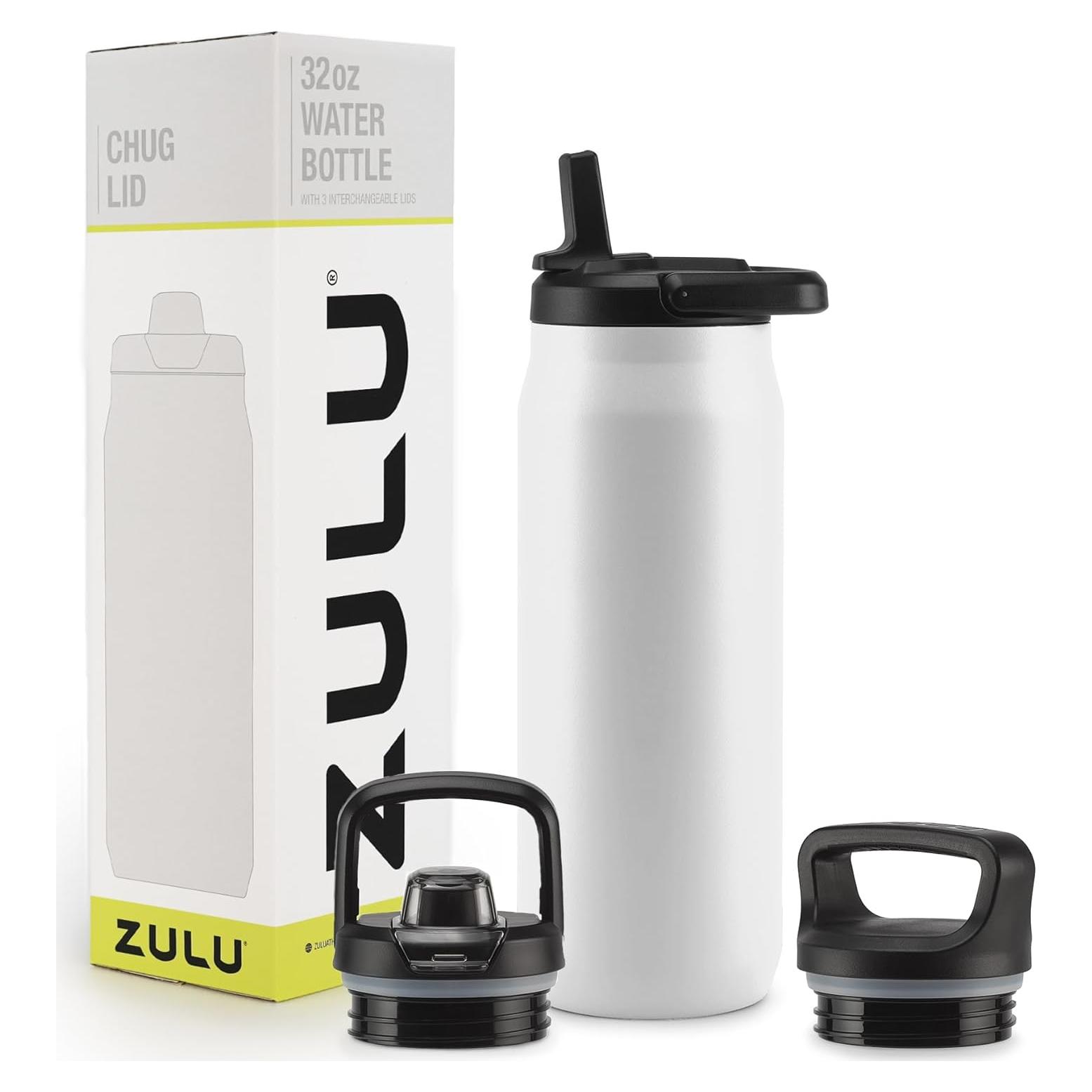 Botella de Agua ZULU Core 32oz Acero Inoxidable Blanca