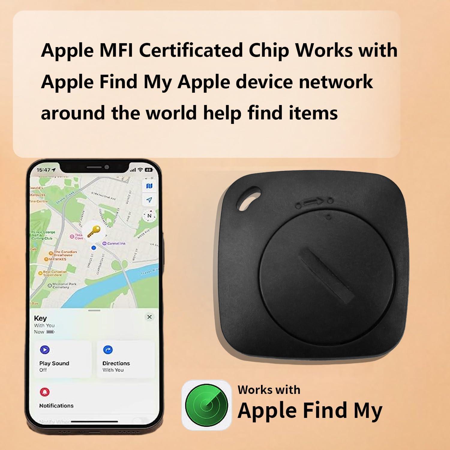 Air Tags- 2 Pack Key Finder Bluetooth Item Tracker Work with Apple Find My IP67 Waterproof, Privacy Protection, Anti Lost Notification, Item Locator for Keys, Pets, Bags, Suitcase and More iOS Only
