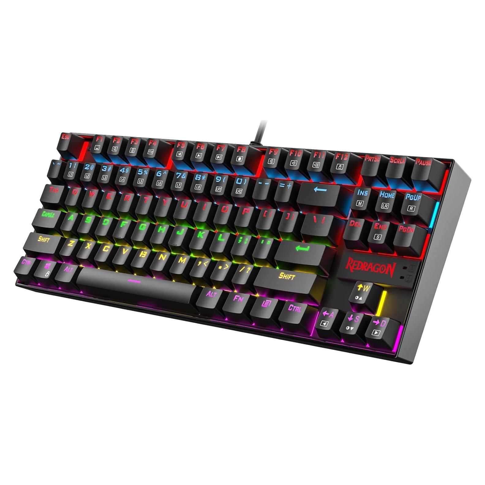 Teclado Mecánico Redragon K552 LED 87 Teclas Anti-ghosting