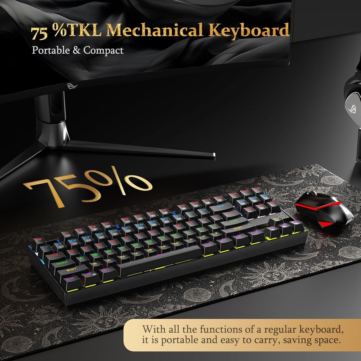 Teclado Mecánico Redragon K552 LED 87 Teclas Anti-ghosting
