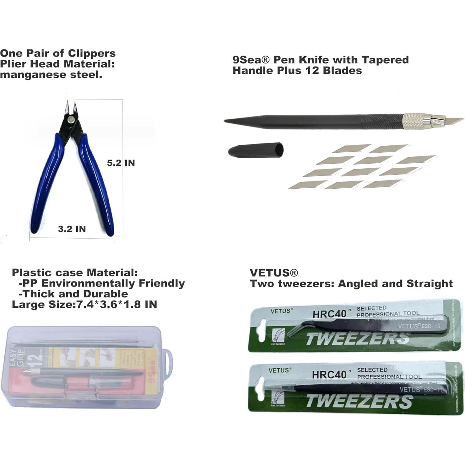 Juego de Herramientas para Modelistas Alemon - 12 Piezas