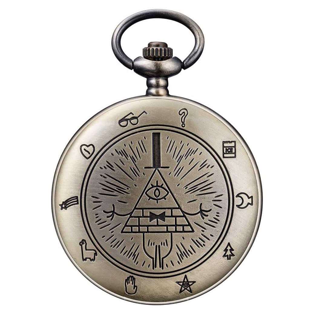 Reloj de bolsillo vintage BOSHIYA con cadena y números árabes