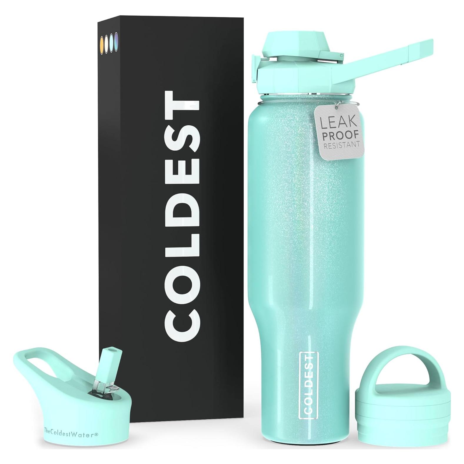 Botella de Agua Aislada The Coldest 1.36L 3 Tapas Verde