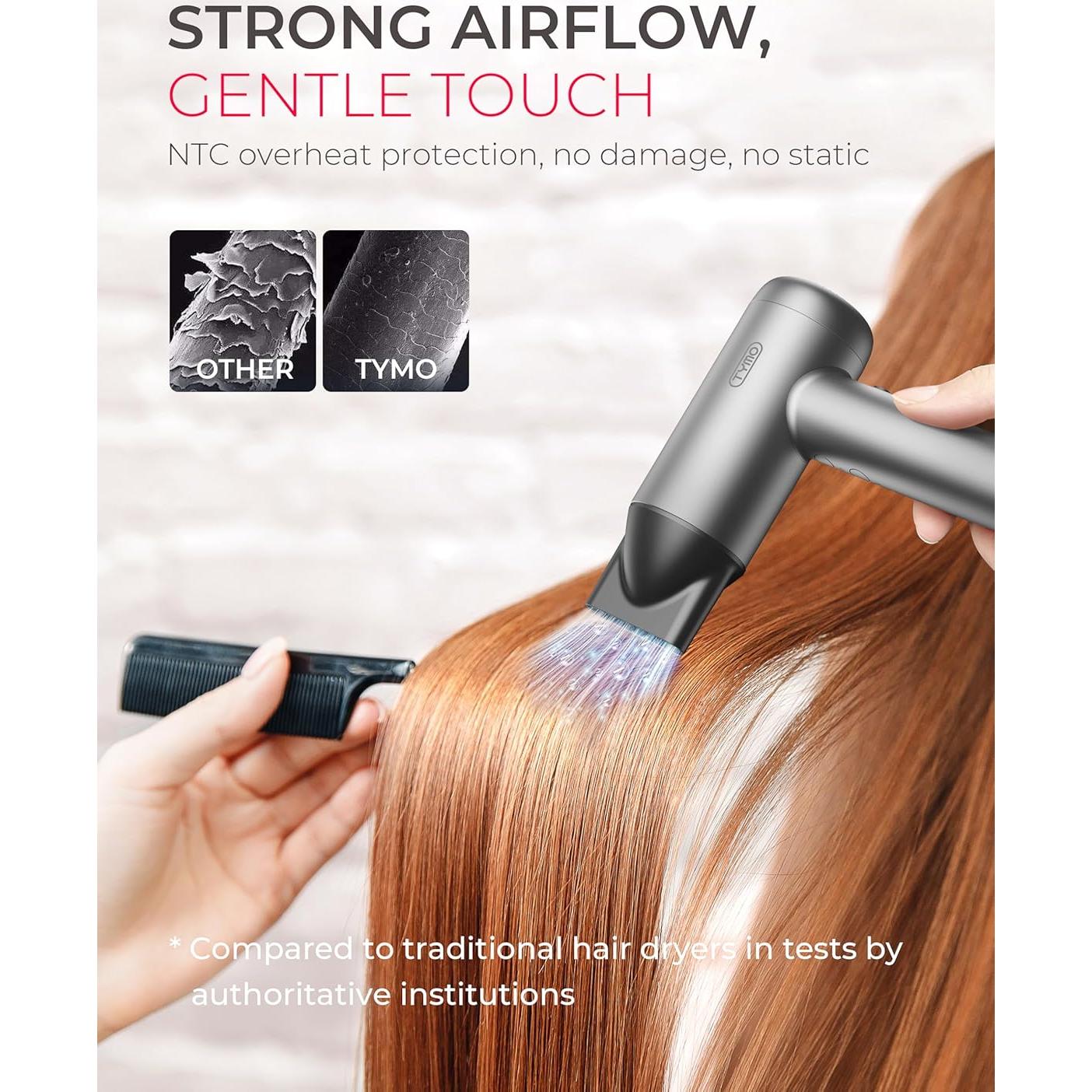 Secador de Pelo Iónico TYMO HC602 Profesional 110000 RPM Plata