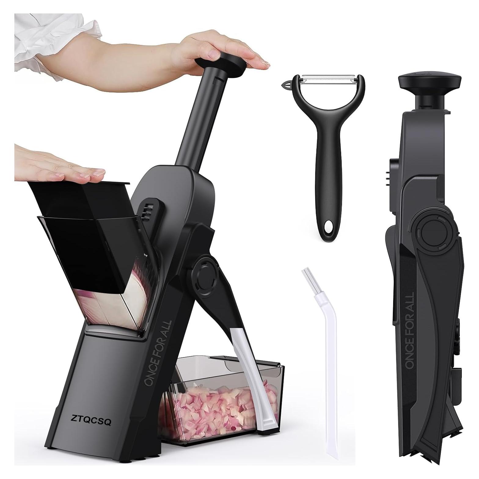 Mandolina 5 en 1 ZTQCSQ Negra - Picadora de Verduras Ajustable