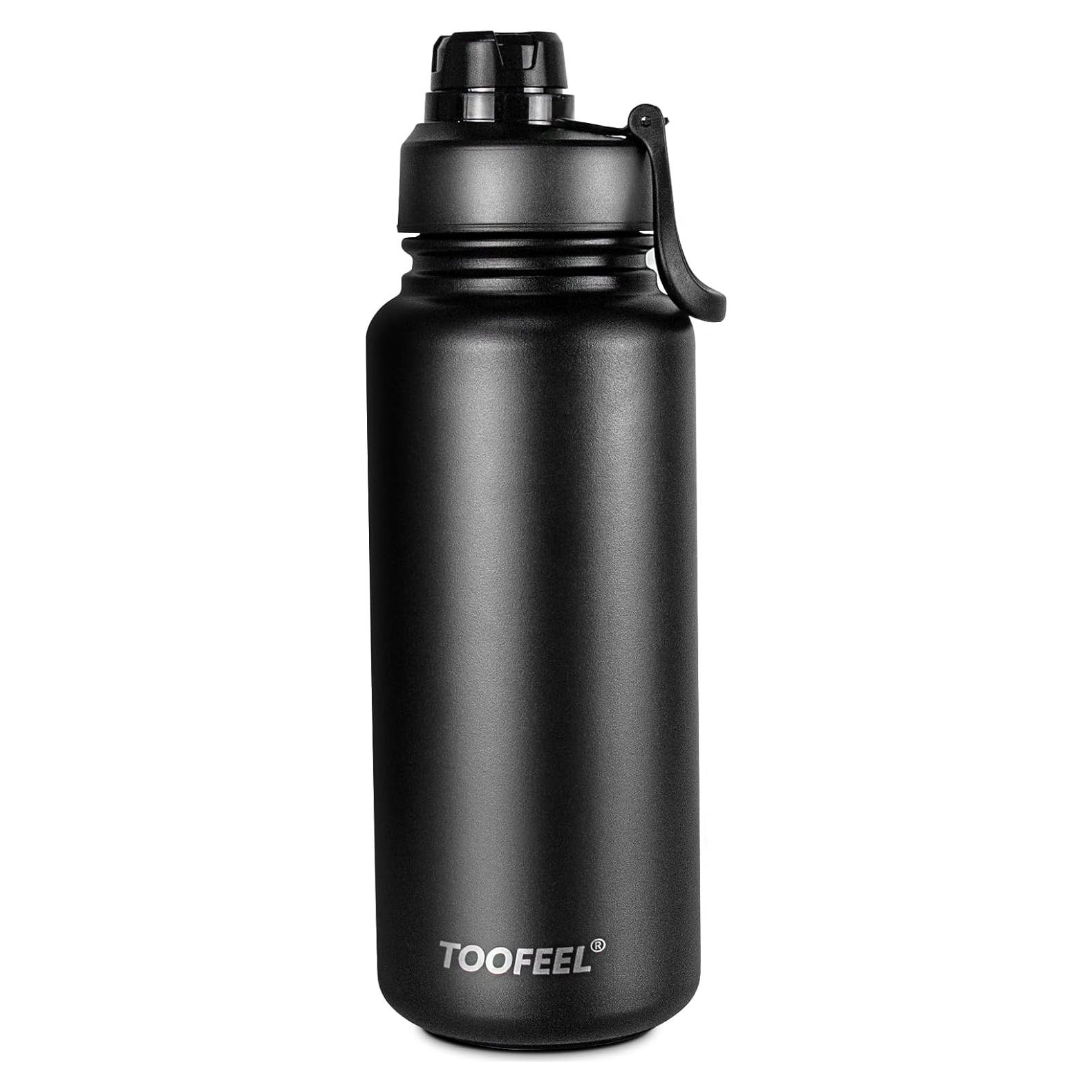 Botella Aislada TOOFEL 1L Acero Inoxidable Negro