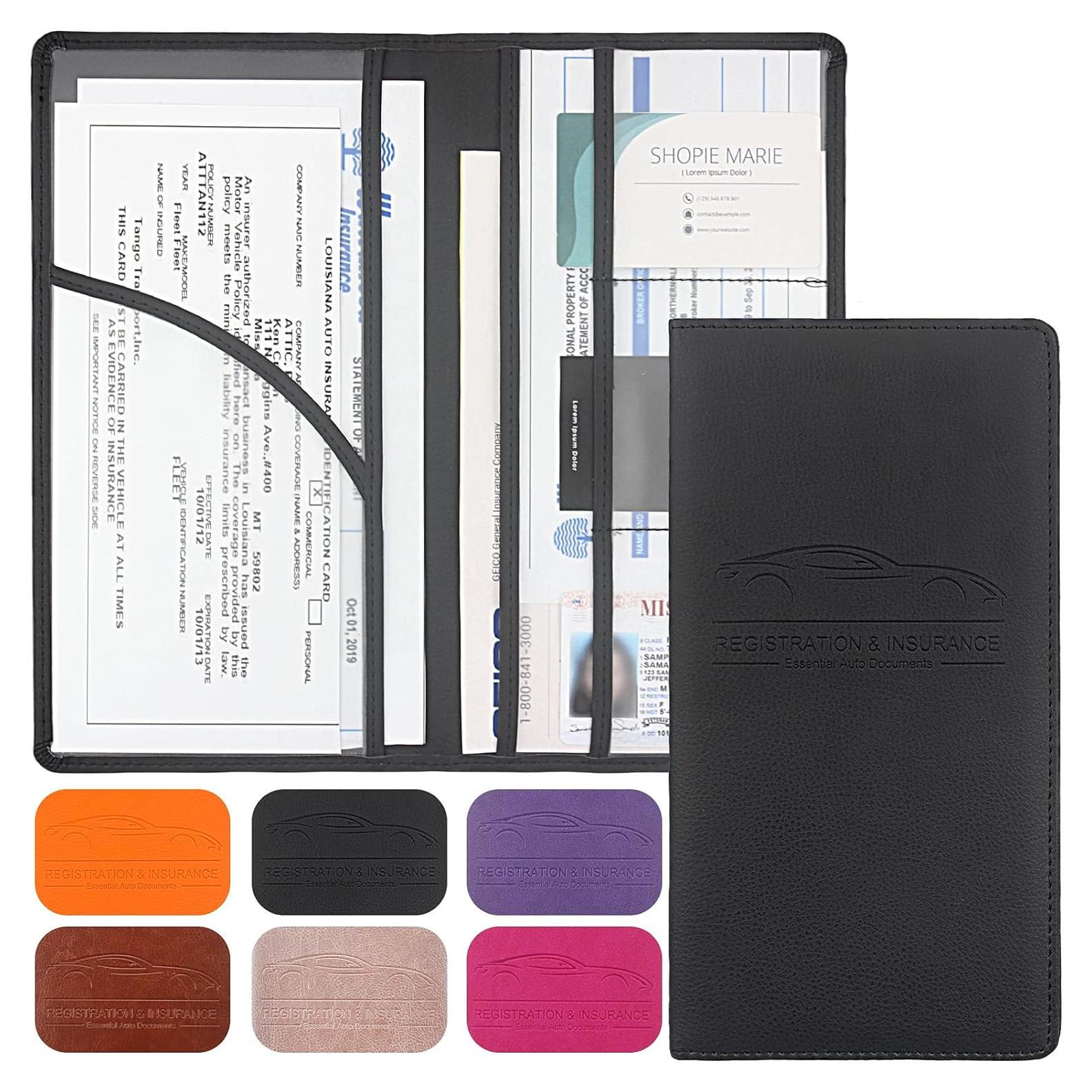 Portatarjetas de Registro y Seguro LumiMokki Negro con Cierre Magnético