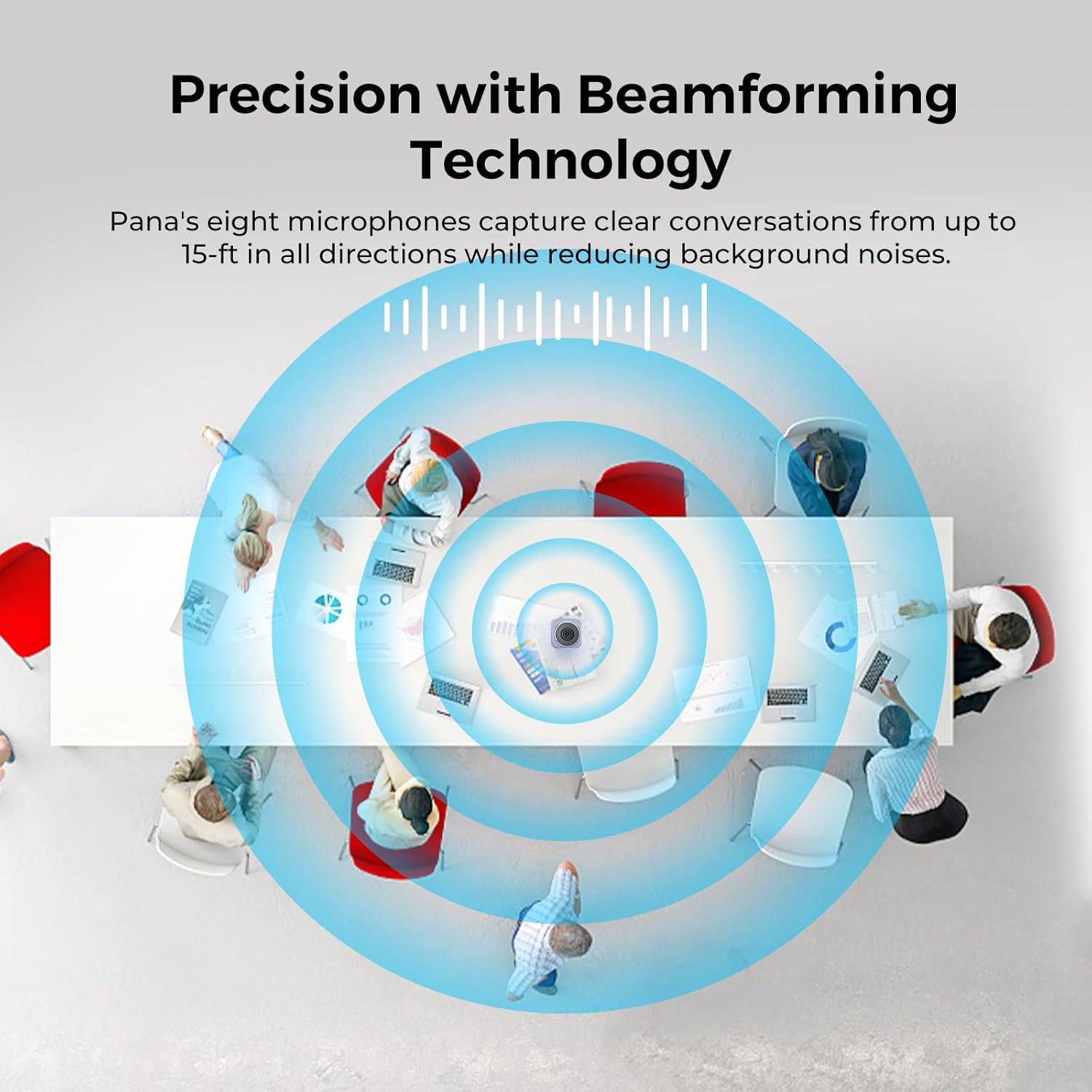 Webcam COOLPO Huddle Pana 4K 360° con Micrófono y Altavoz