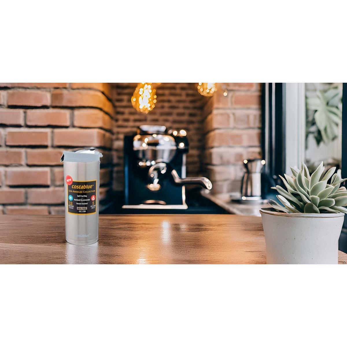 Taza de Café de Viaje Costablue 473 ml Aislada y a Prueba de Fugas