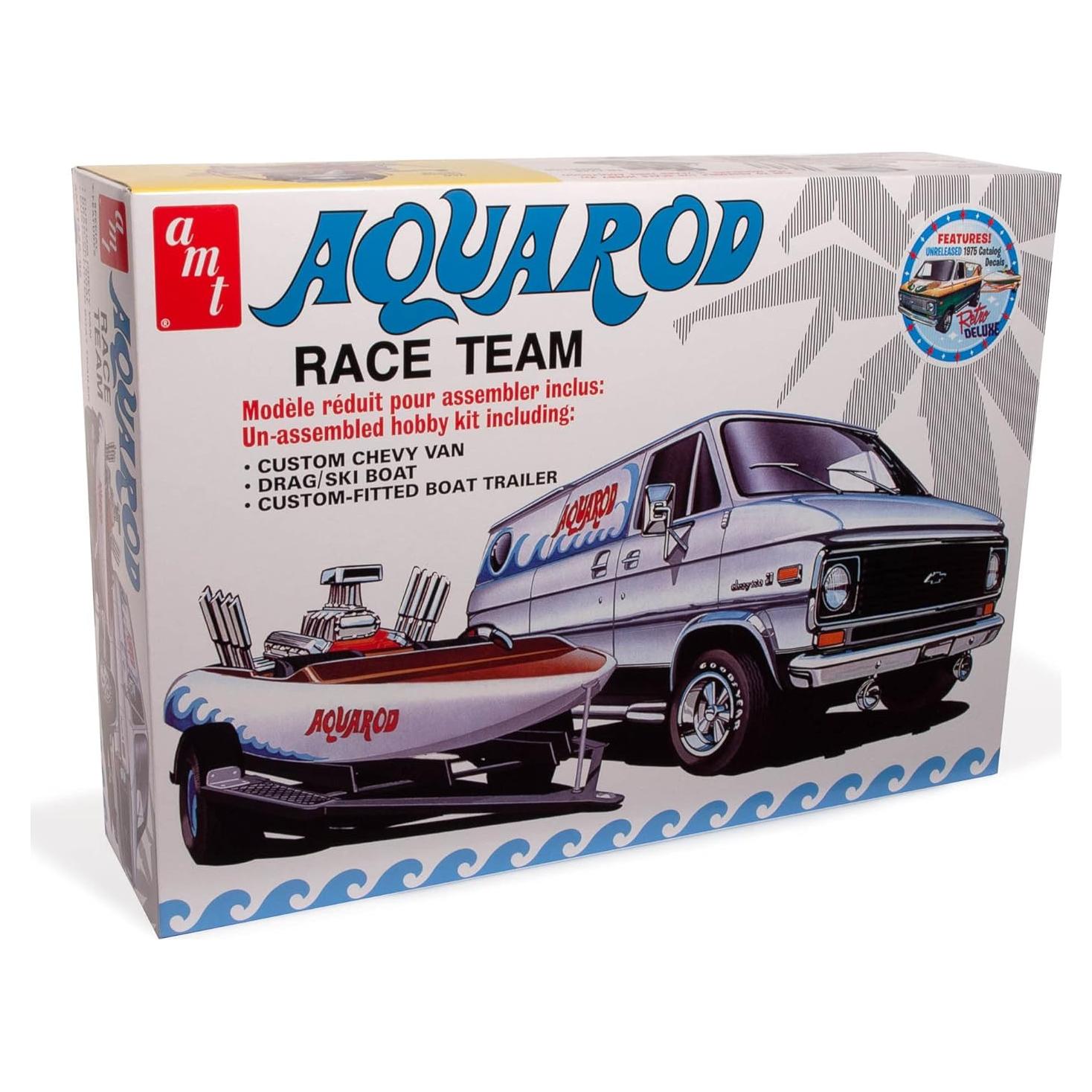 Kit de Modelo AMT Aqua Rod Race Team 1:25 Chevy Van y Barco