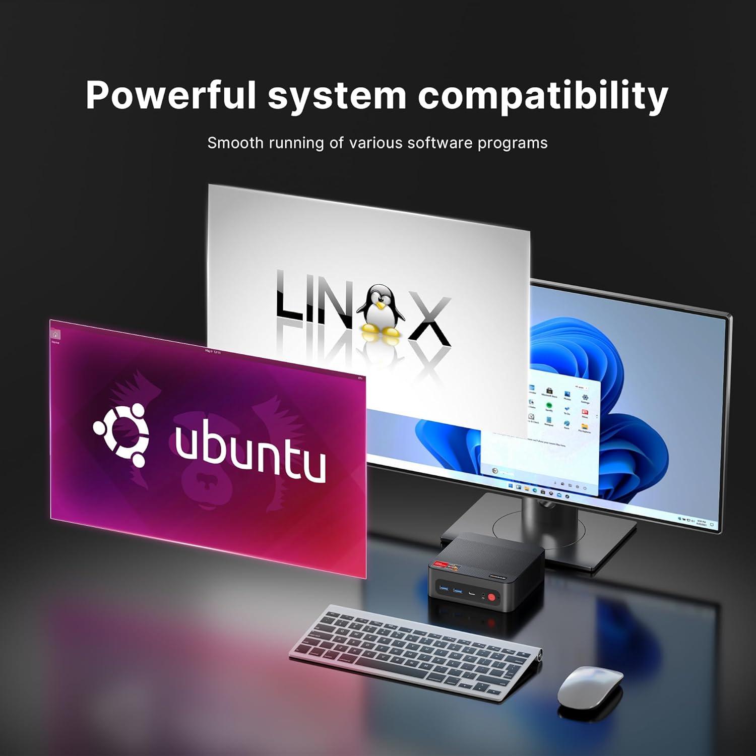 Mini PC BOSGAME P4 Ryzen 7 5825U 32GB 1TB Triple Pantalla 4K