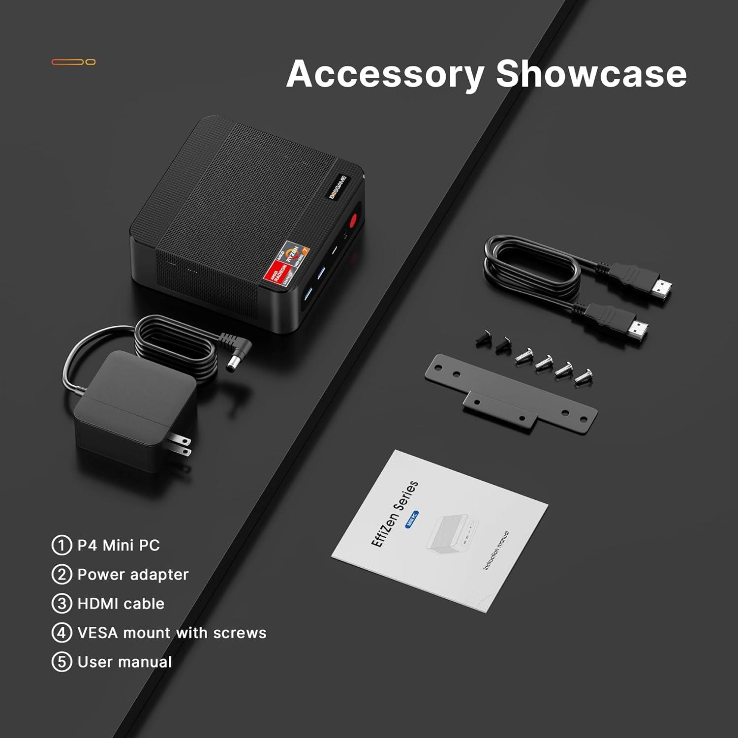 Mini PC BOSGAME P4 Ryzen 7 5825U 32GB 1TB Triple Pantalla 4K