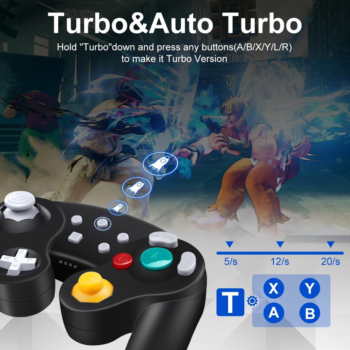 Controlador Inalámbrico Gamecube ADHJIE para Switch - Negro
