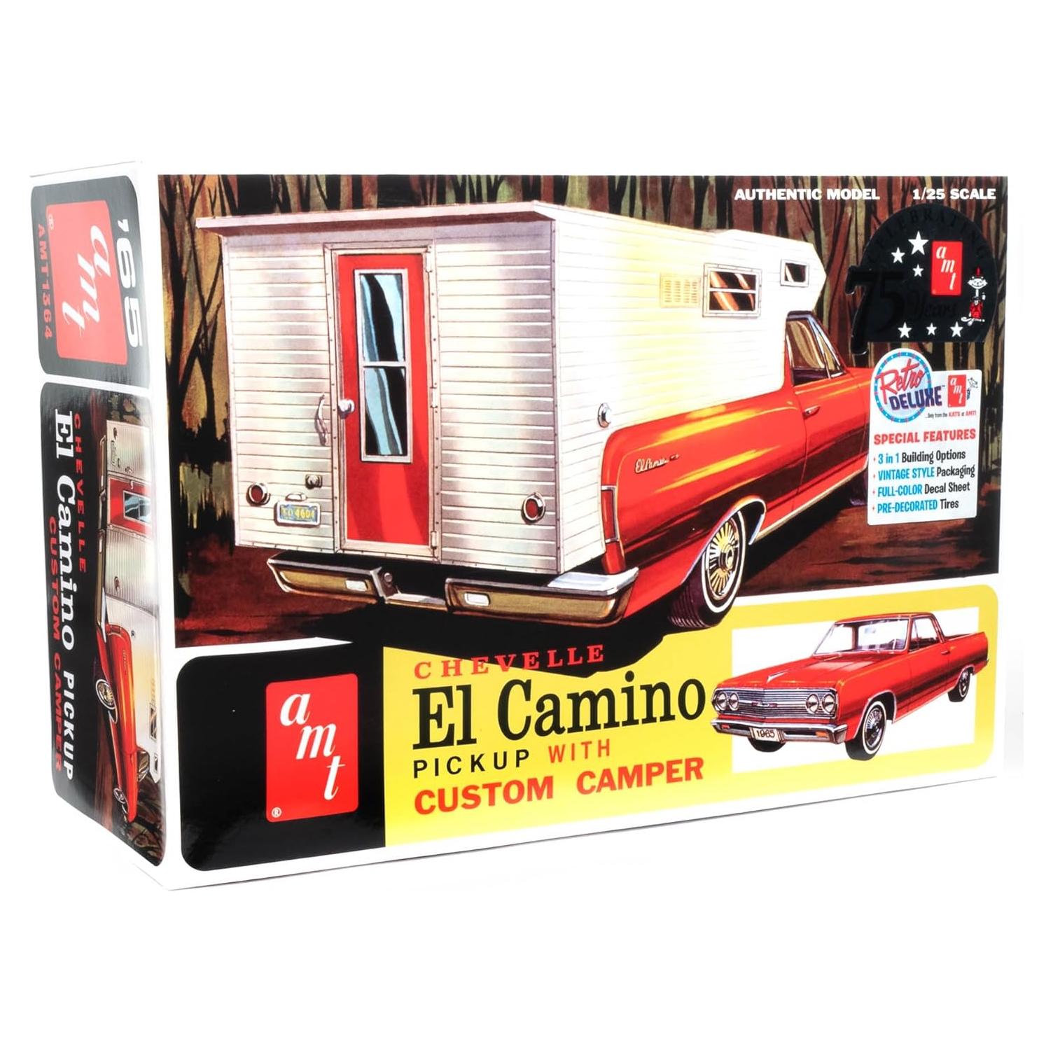 Modelo a Escala AMT 1965 Chevy El Camino 1:25 con Camper