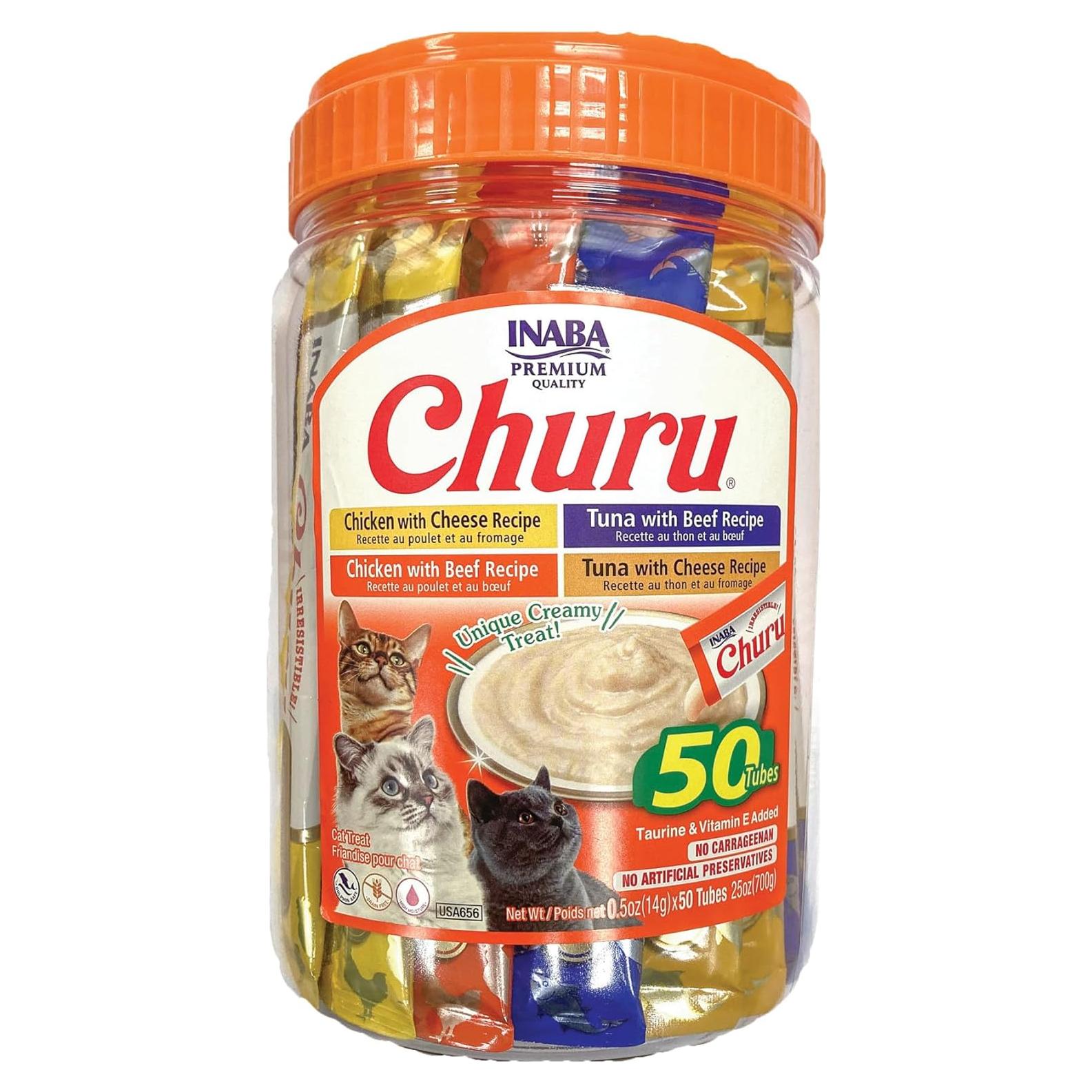 Golosinas para Gatos INABA Churu Lickable 50 Tubos 0.5kg