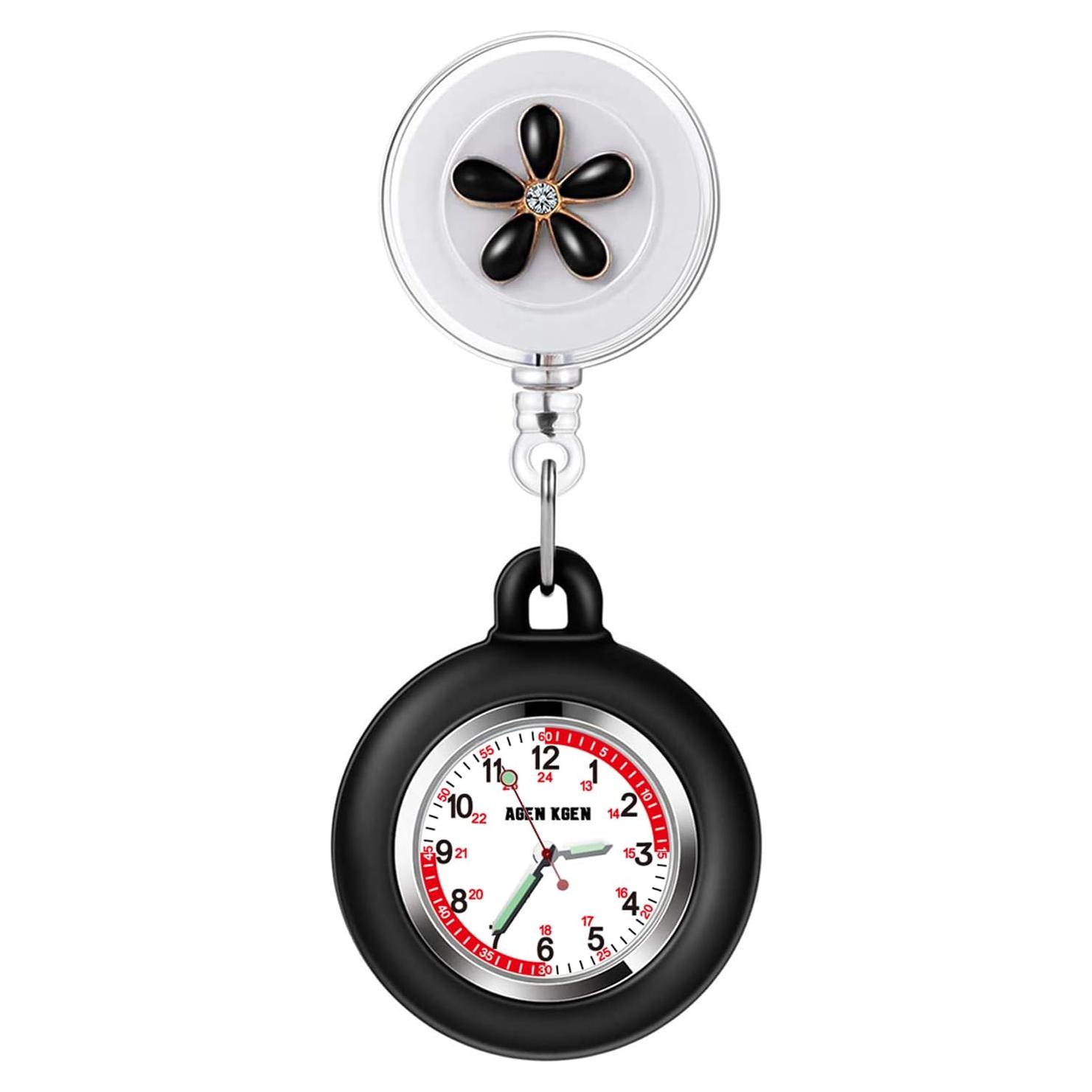 Reloj de enfermera retráctil AGEN KGEN 3 piezas con clip