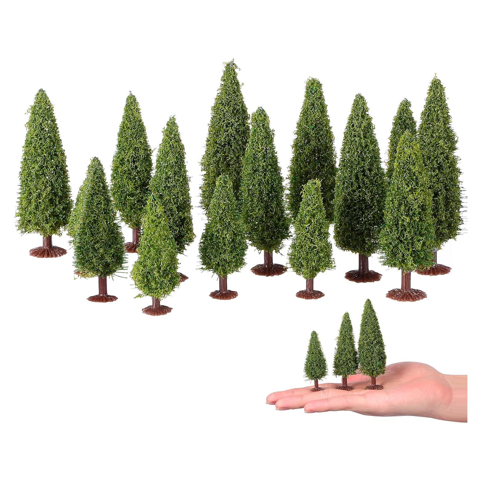 Árboles de Cedro Miniatura WINOMO 15pcs Verde
