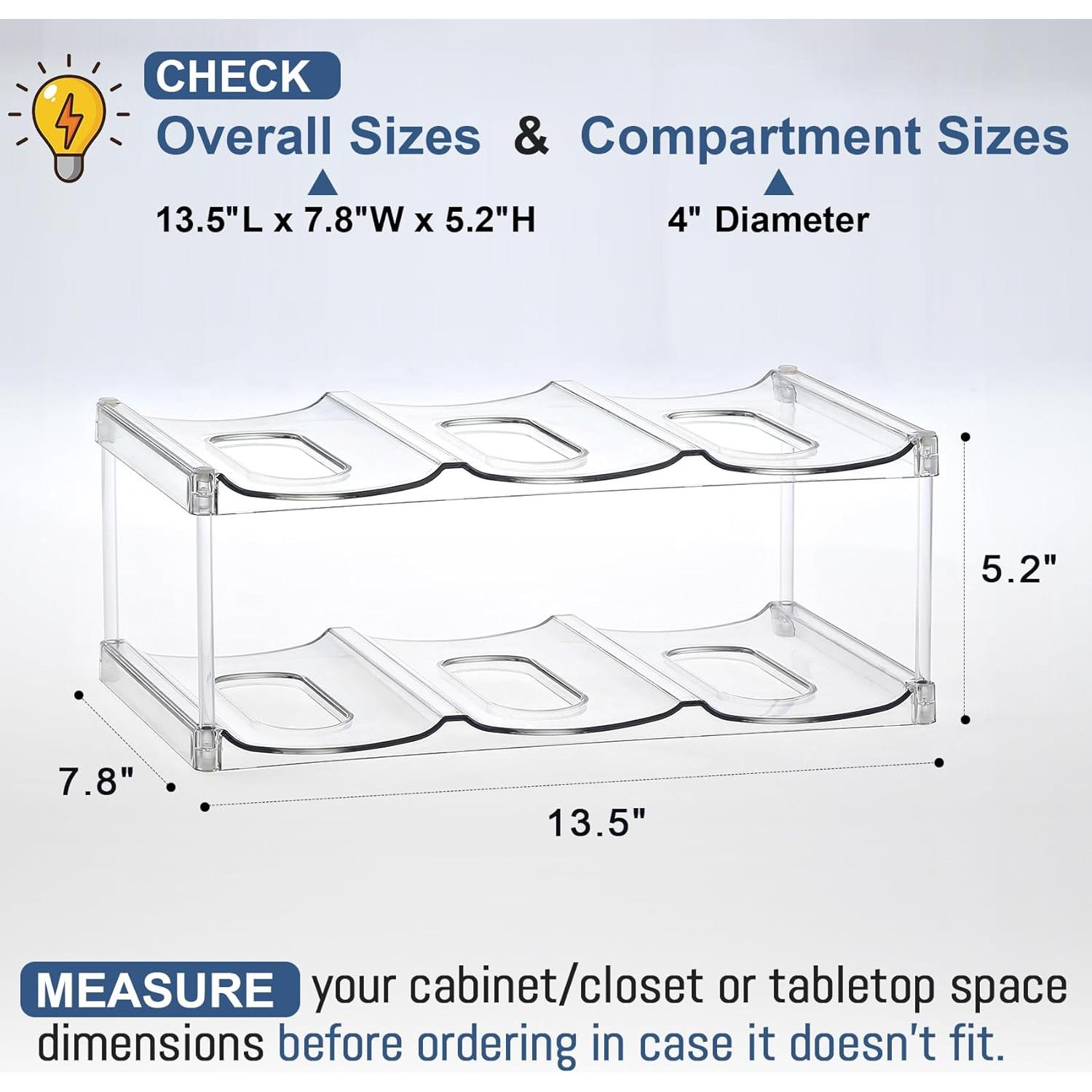 Organizador de Botellas Apilable LANDNEOO - 2 Niveles, 6 Botellas
