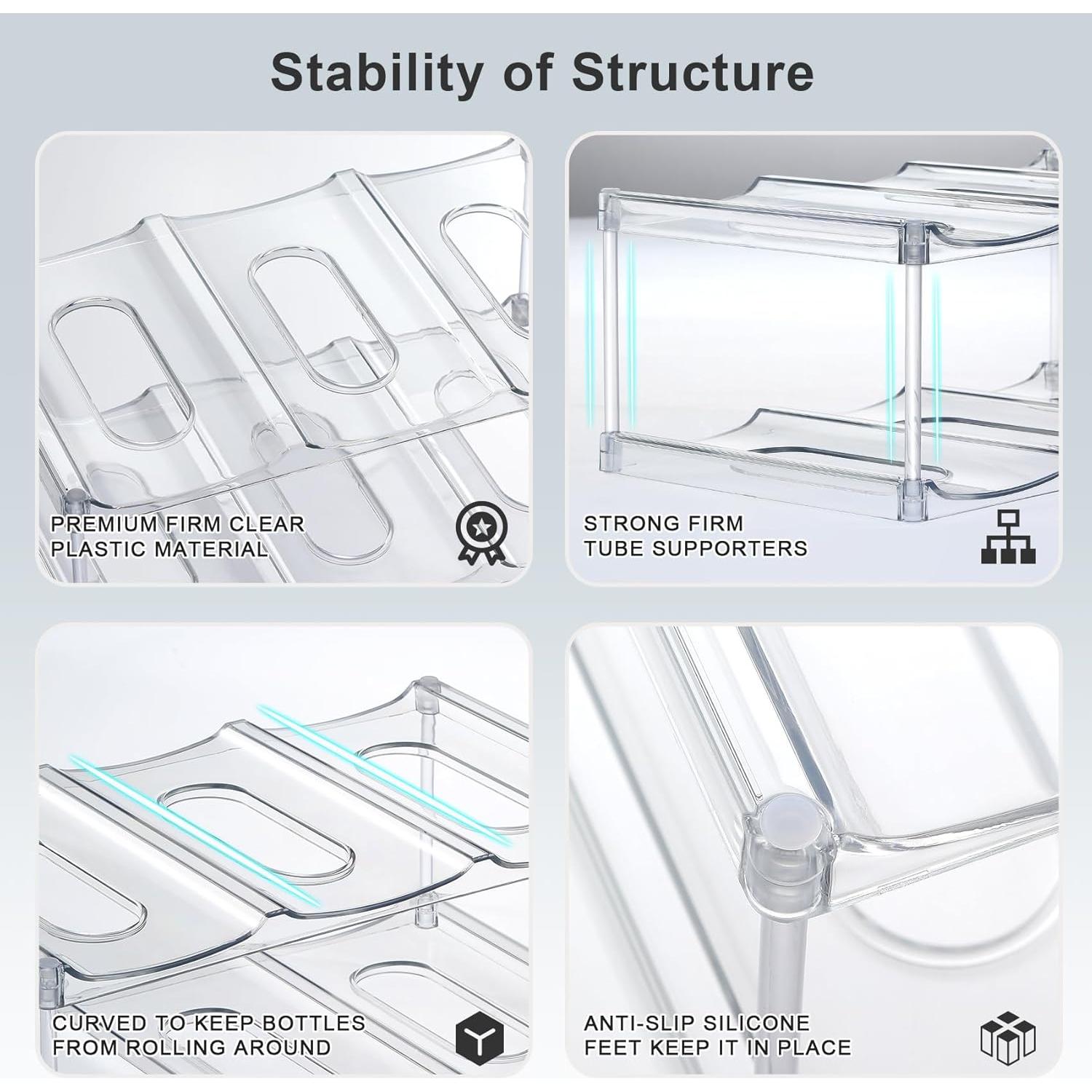 Organizador de Botellas Apilable LANDNEOO - 2 Niveles, 6 Botellas