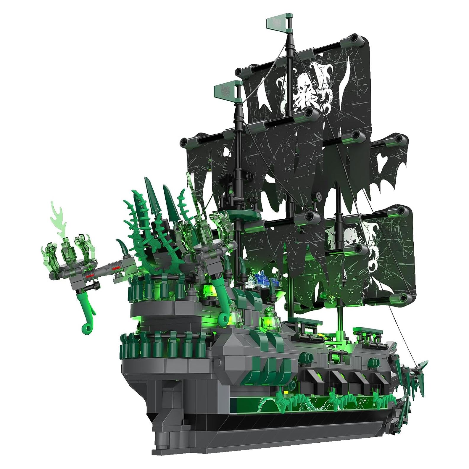 Kit de Construcción Barco Pirata LED 1100 Piezas Aifu