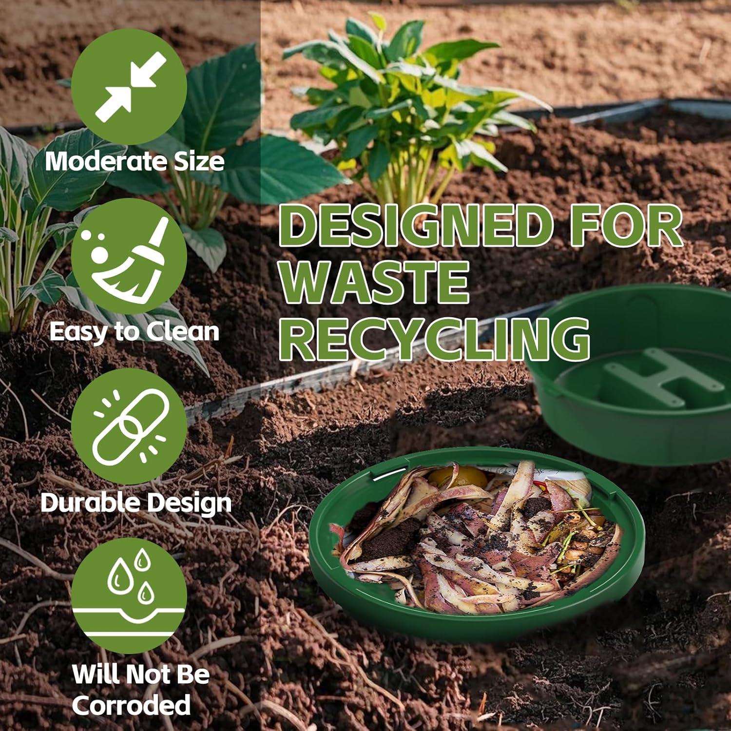 Compostador de Lombrices Enterrado TOP XIAN 8L Verde 4-Pack