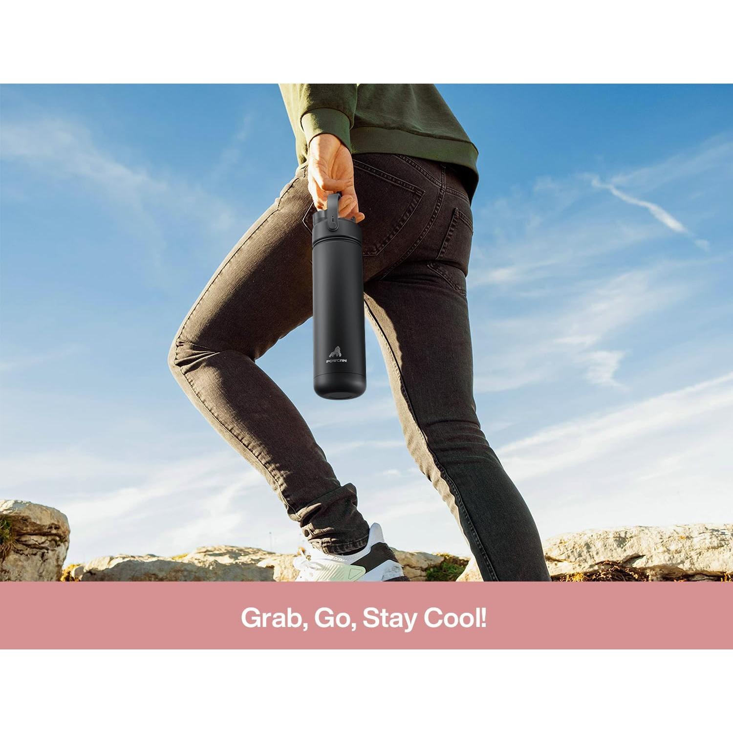 Botella de Agua 26 oz POWCAN Acero Inoxidable 2-en-1