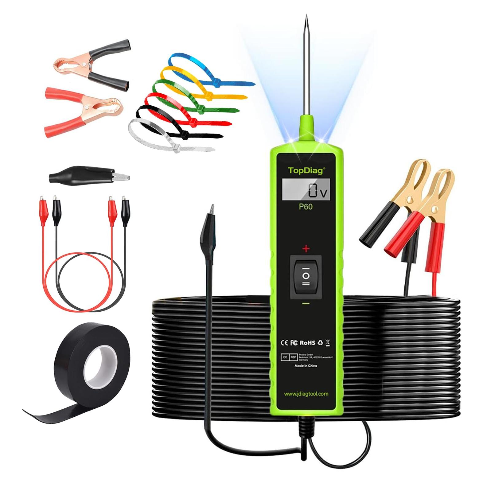 Probador de Circuito Automotriz Aottykro P60 6-30V Multifuncional